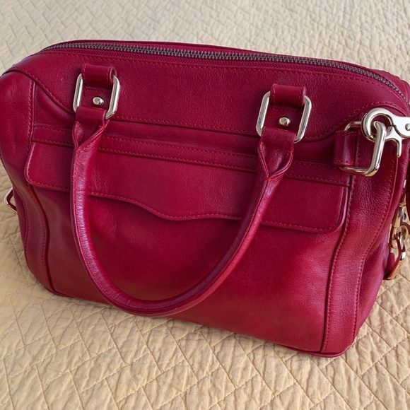 Rebecca Minkoff Red Leather Satchel w/ Crossbody Handle - Picture 2 of 16